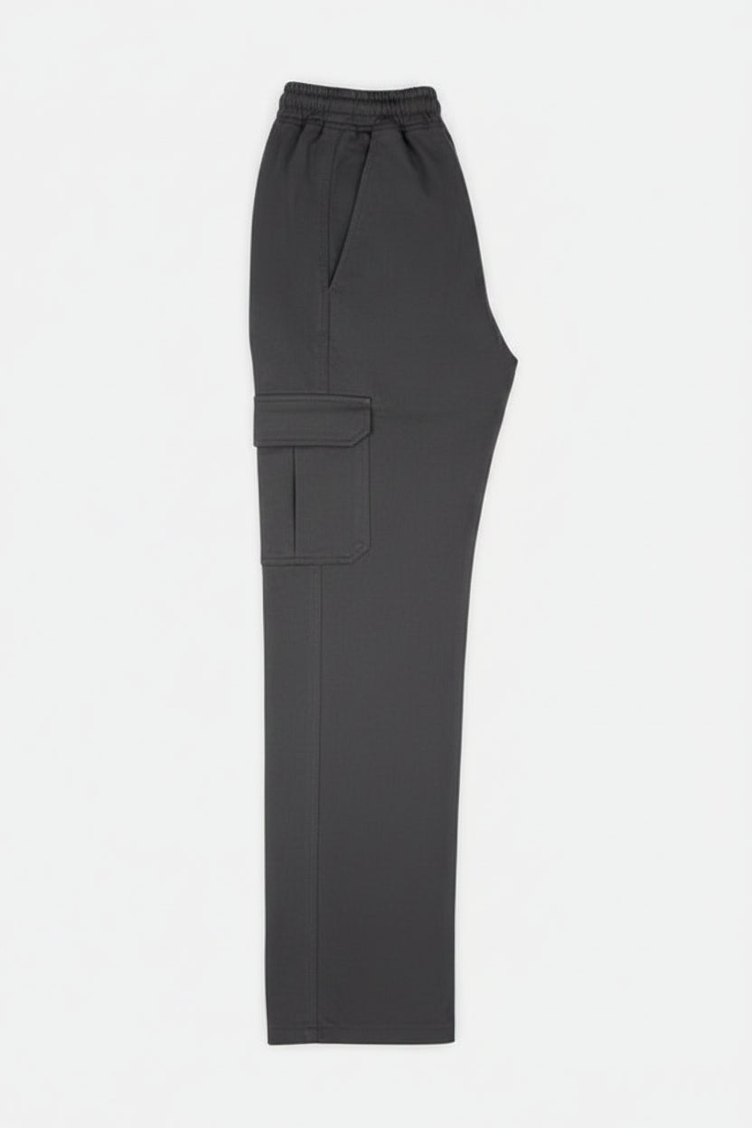 6-Pockets Relaxed Fit Cargo-Charcoal Gray