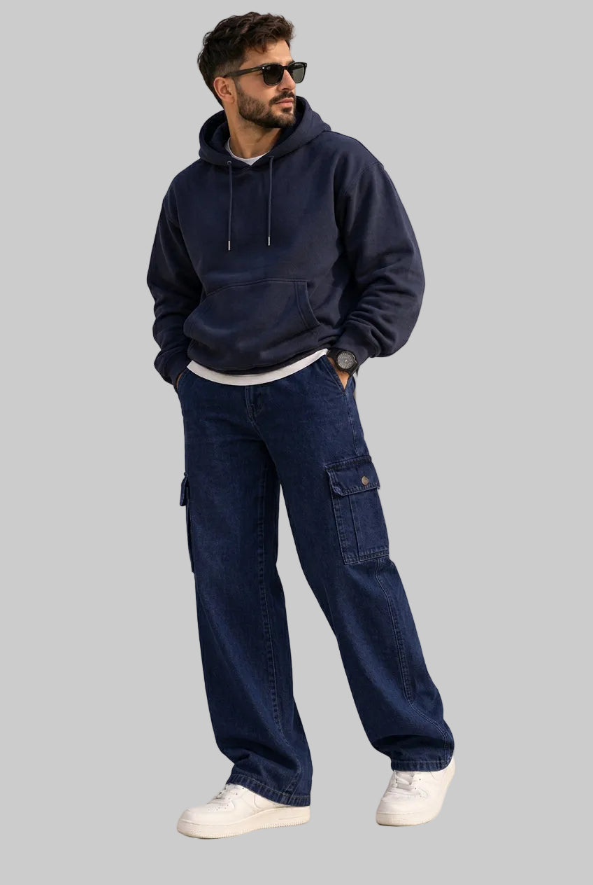 Airflex Denim Baggy Cargo-Navy
