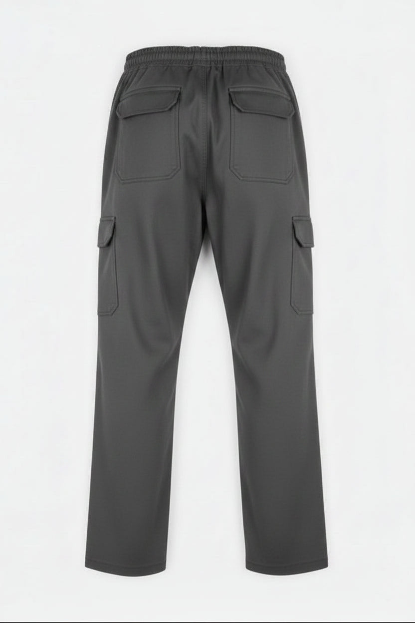 6-Pockets Relaxed Fit Cargo-Charcoal Gray