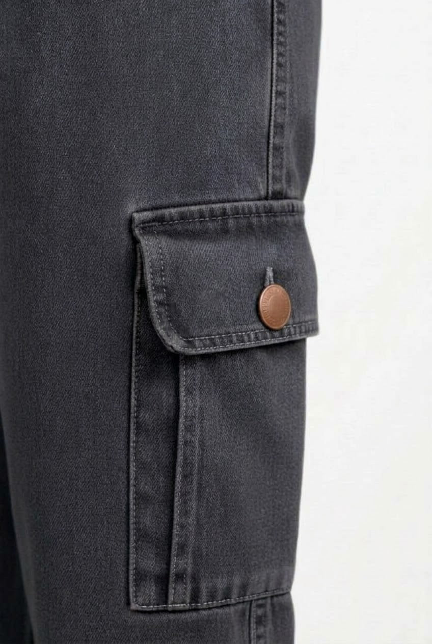 Airflex Denim Baggy Cargo-Charcoal