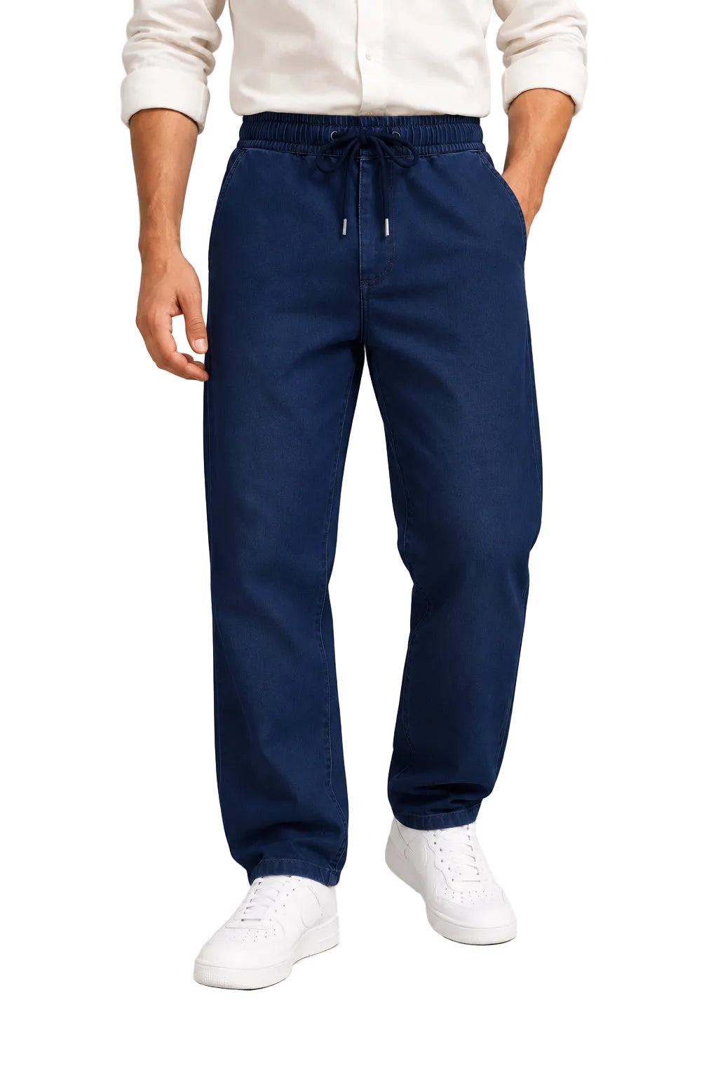 Navy Denim Joggers