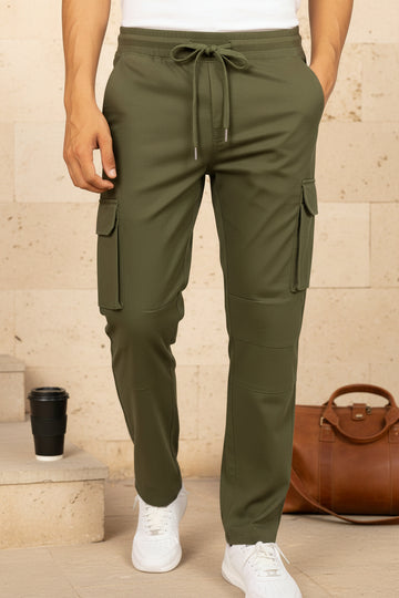 6-Pockets Relaxed Fit Cargo-Military