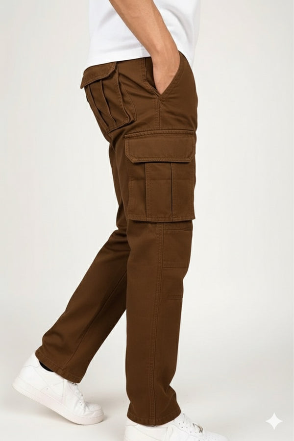 Coffee Brown-Relaxed Fit Cargo