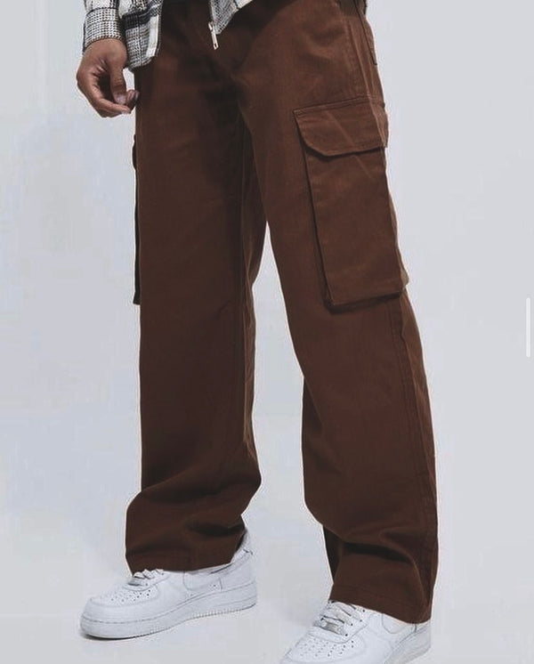 Coffee Brown-Relaxed Fit Cargo