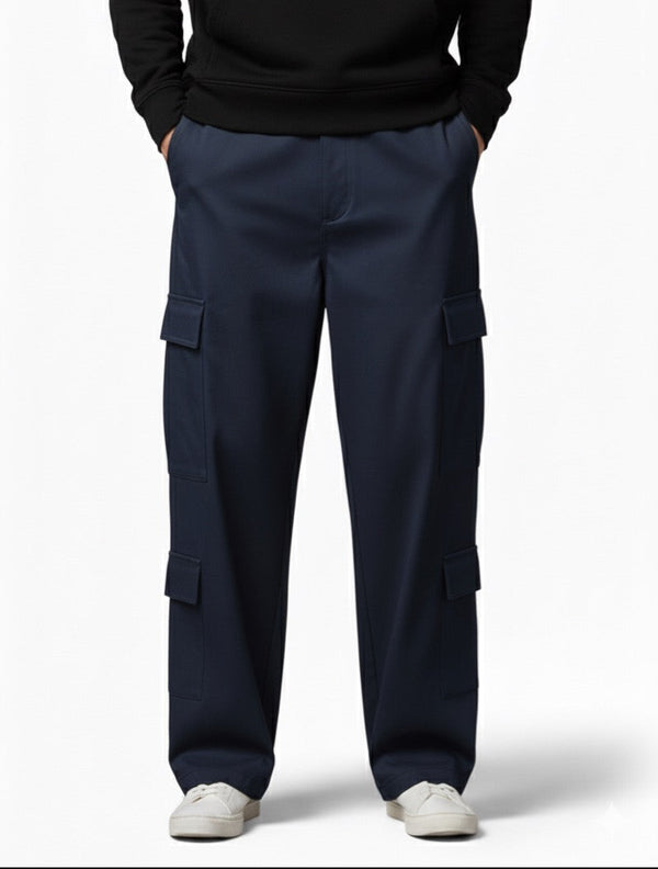 8-Pockets Baggy Cargo-Navy