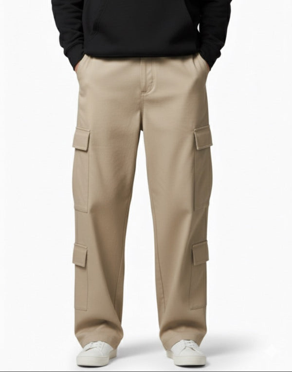 8-Pockets Baggy Cargo-Beige