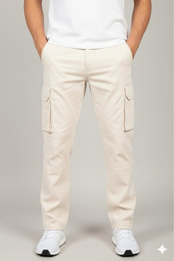 Off white-Relaxed Fit Cargo