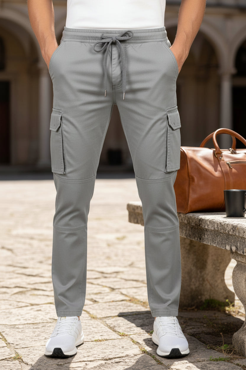 6-Pockets Relaxed Fit Cargo-Ash Gray
