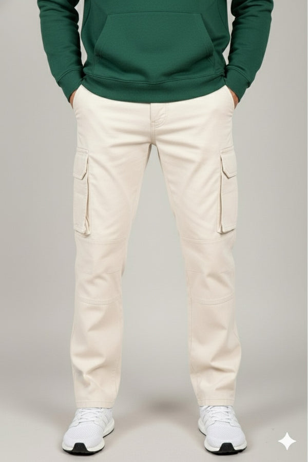 Off white-Relaxed Fit Cargo