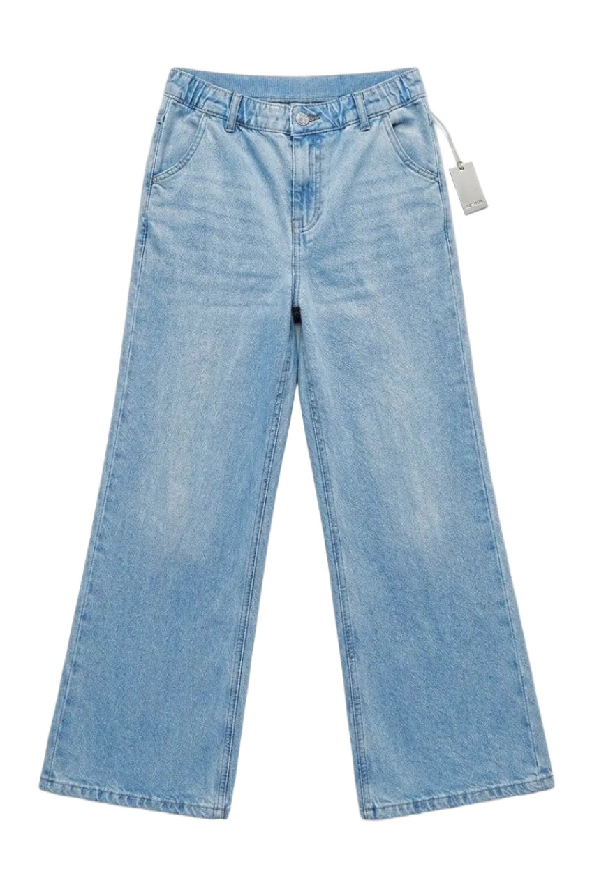 Vibe Wide A-Line Denim Pants-SKY