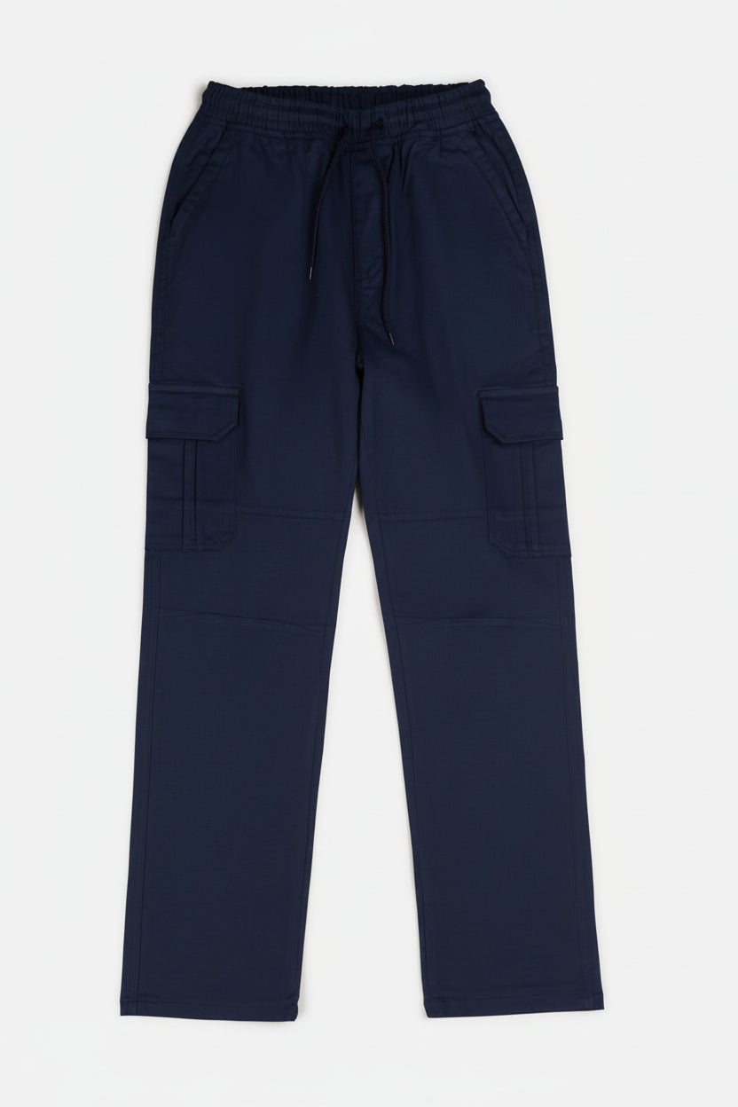 6-Pockets Relaxed Fit Cargo-Navy