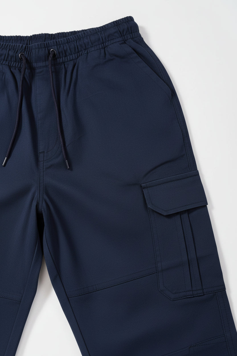 6-Pockets Relaxed Fit Cargo-Navy
