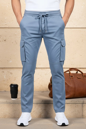 6-Pockets Relaxed Fit Cargo-Slate Gray