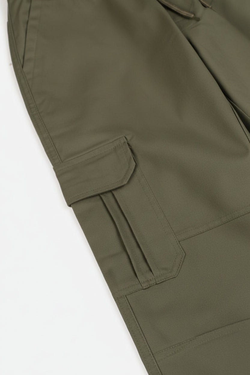 6-Pockets Relaxed Fit Cargo-Military