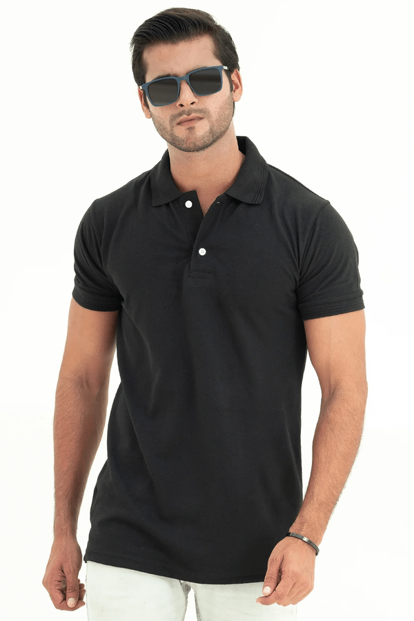 Basic Black Polo Shirt For Men