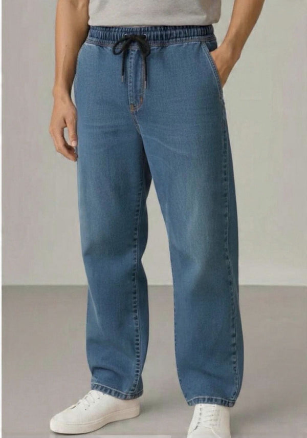 Mid Blue Denim Joggers