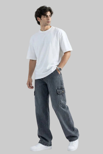 Airflex Denim Baggy Cargo-Charcoal