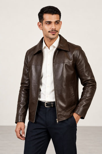 Espresso Edge Leather Jacket