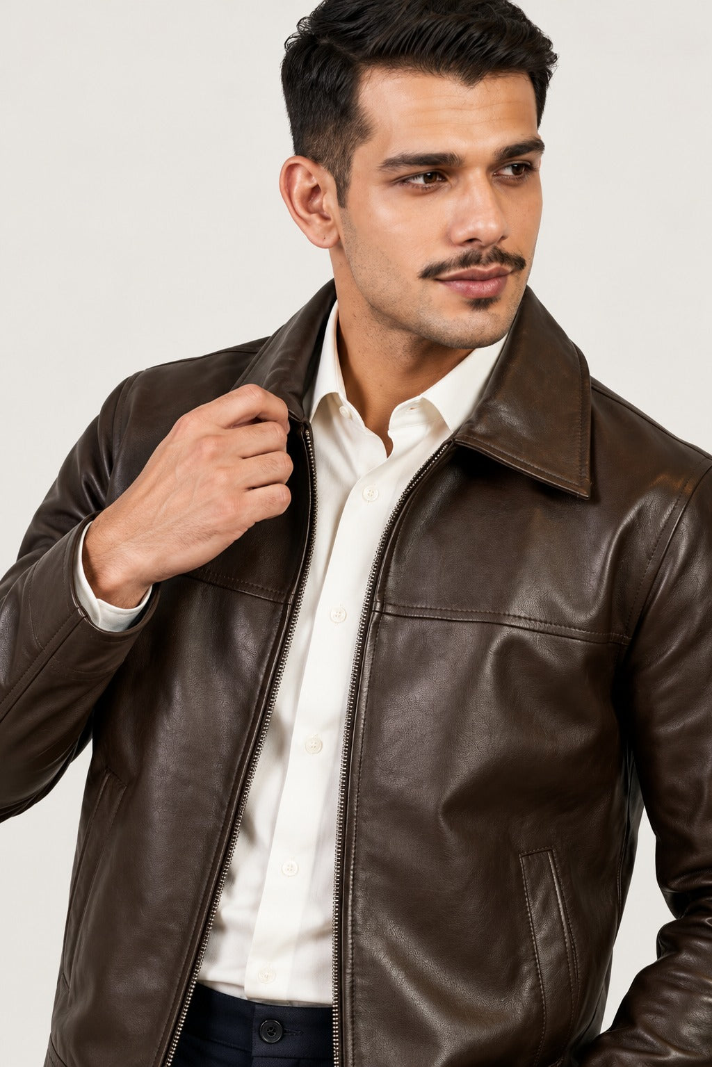 Espresso Edge Leather Jacket