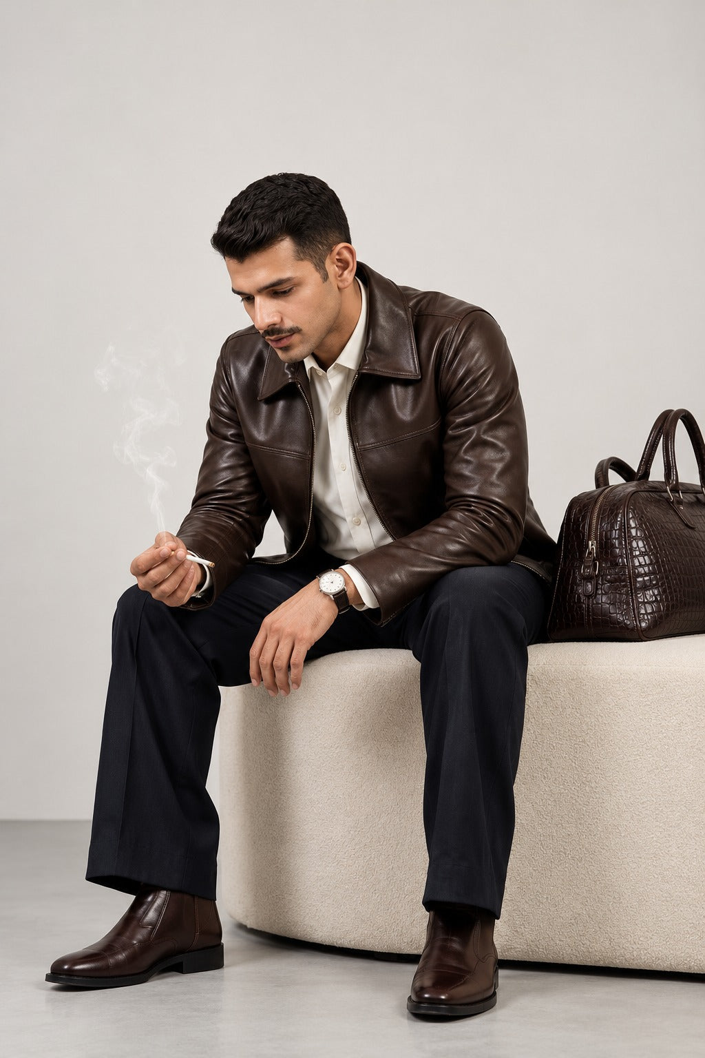 Espresso Edge Leather Jacket