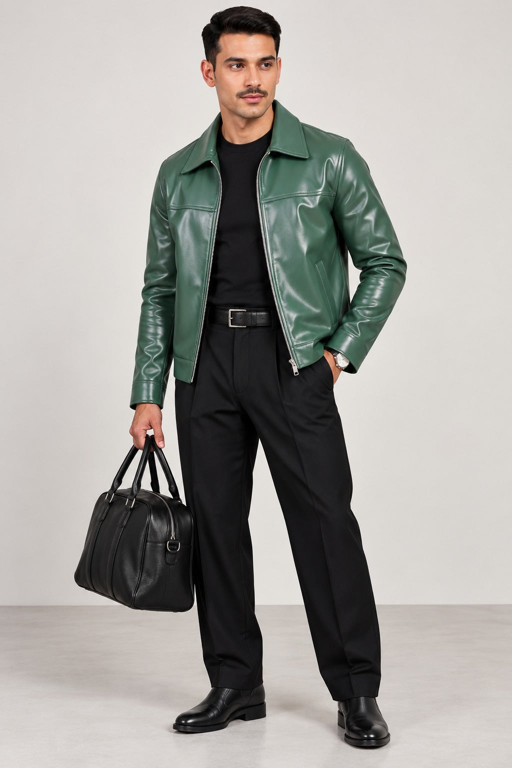 Olive Outlaw Leather Jacket