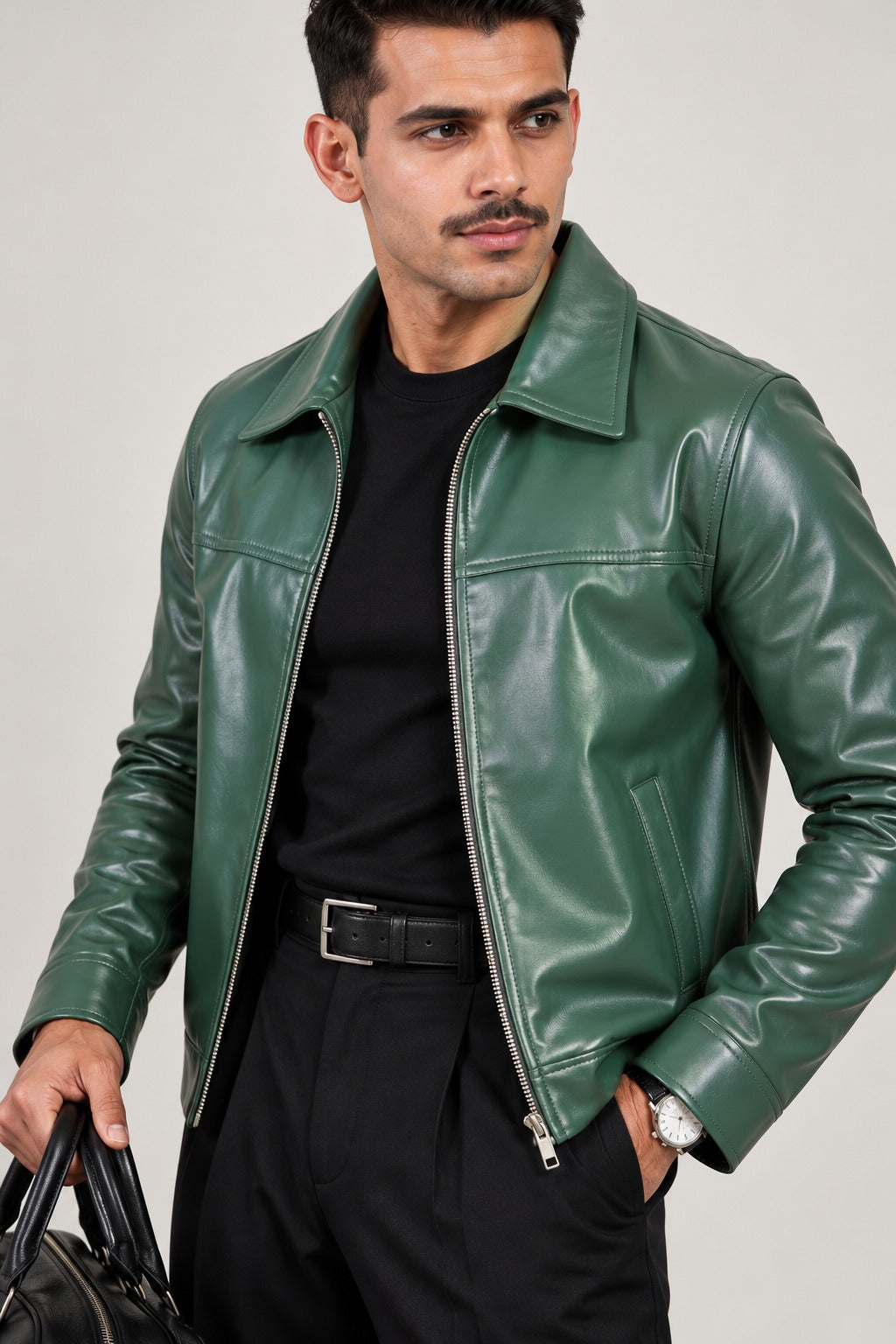 Olive Outlaw Leather Jacket