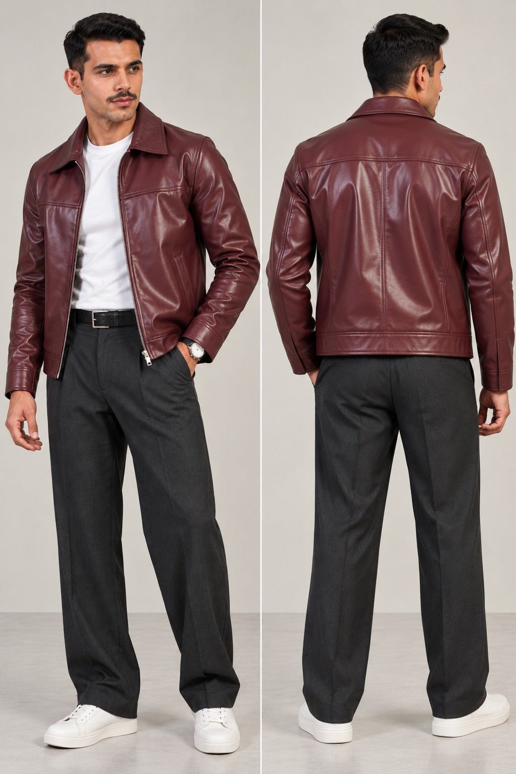 Wine Rebel Leather Jacket