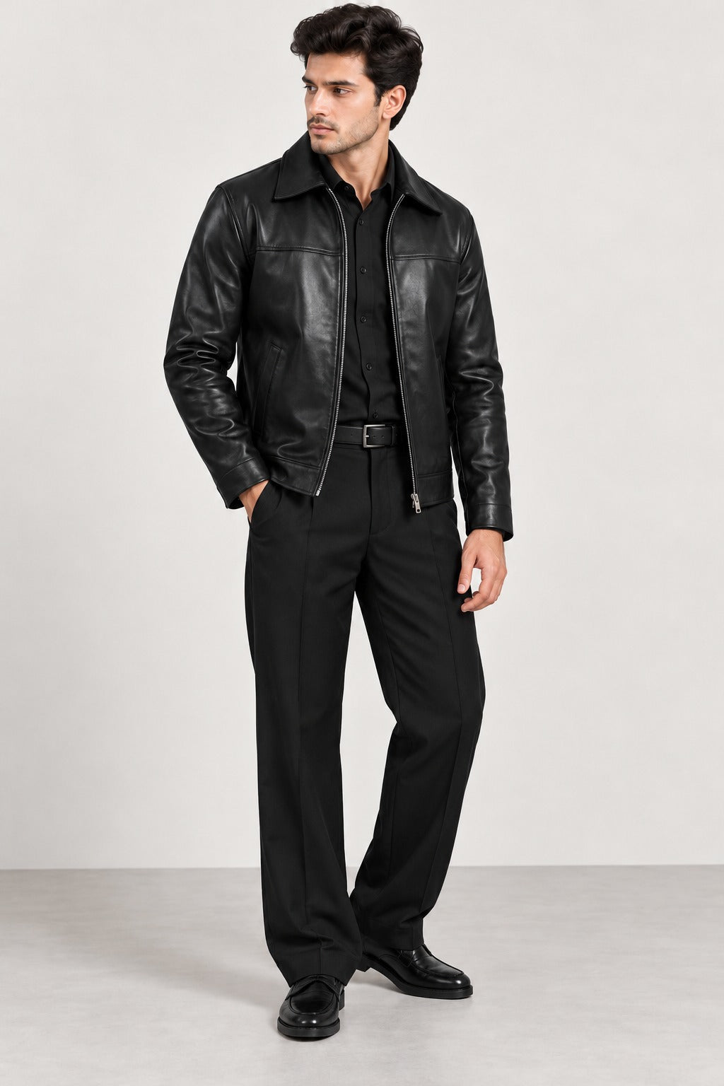Jet Black Rush Leather Jacket
