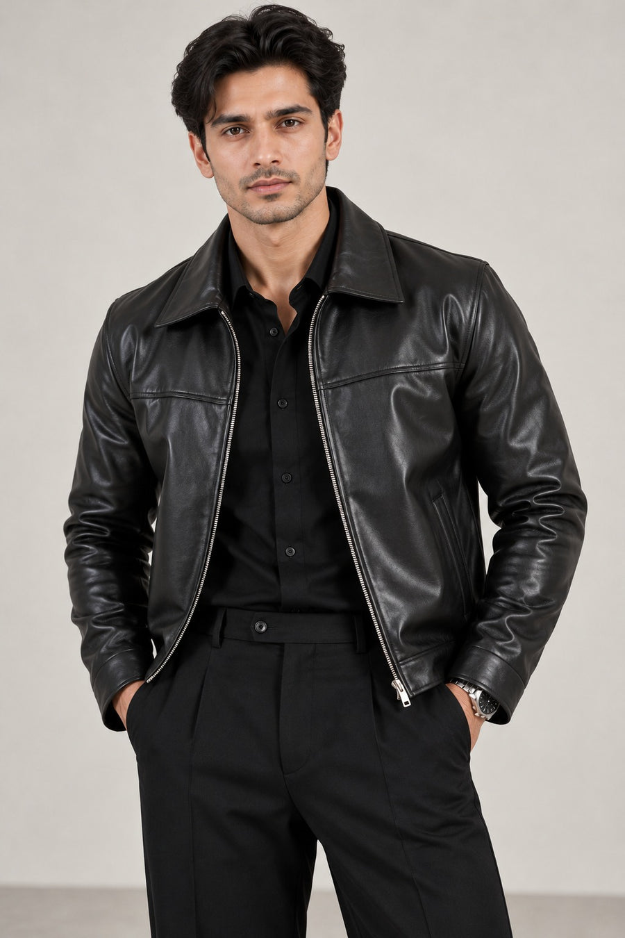 Jet Black Rush Leather Jacket