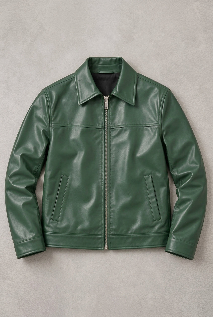 Olive Outlaw Leather Jacket