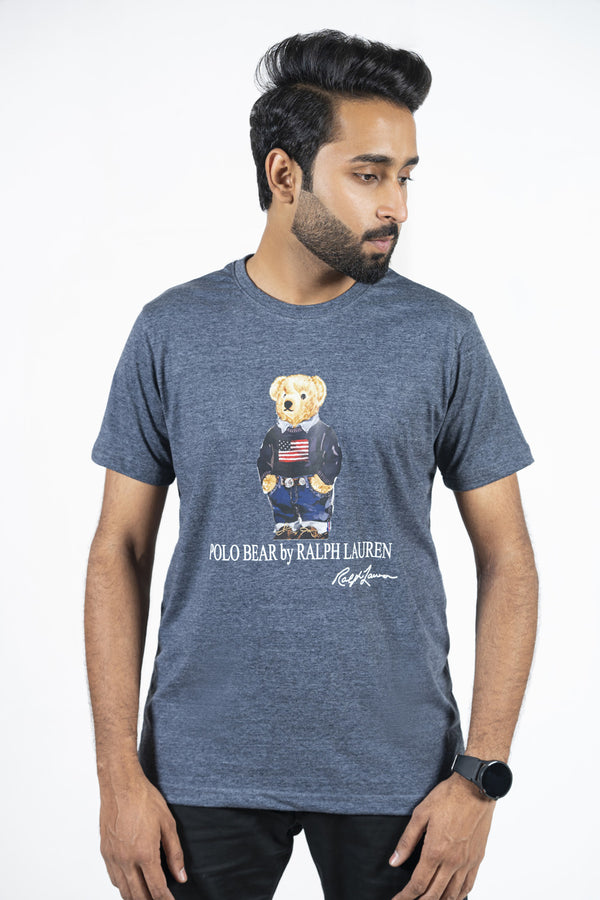 RL-US Bear-Charcoal Grey Summer Cool T-Shirt