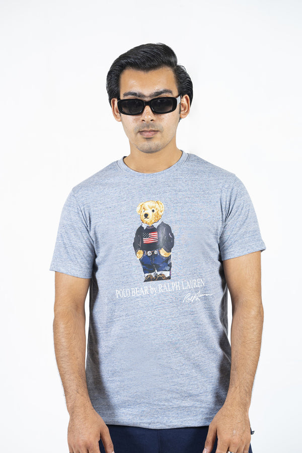 RL-US Bear-Light Grey Summer Cool T-Shirt