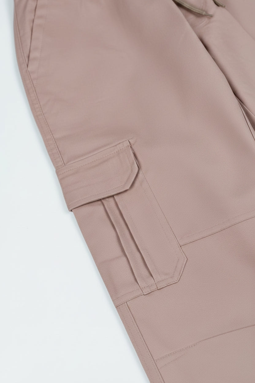 6-Pockets Relaxed Fit Cargo-Rusty Rose