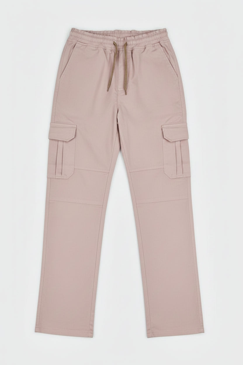 6-Pockets Relaxed Fit Cargo-Rusty Rose