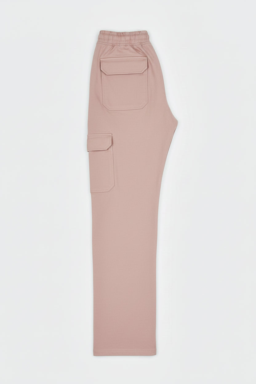 6-Pockets Relaxed Fit Cargo-Rusty Rose