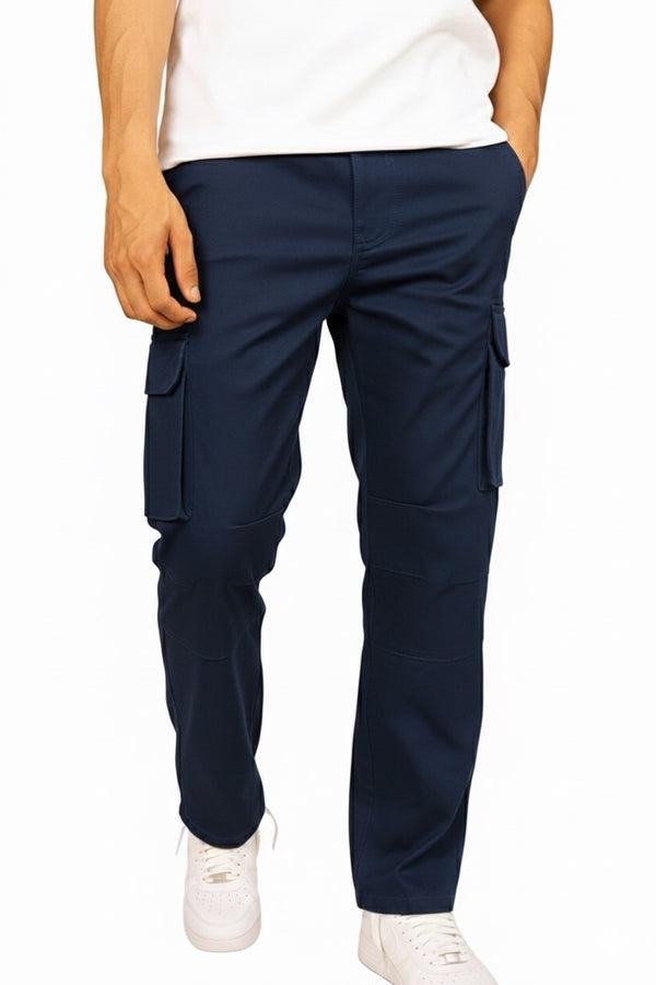 Navy-Relaxed Fit Cargo
