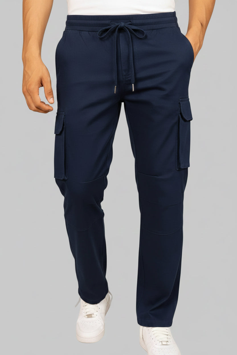 6-Pockets Relaxed Fit Cargo-Navy