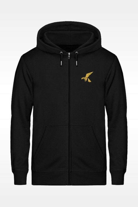 Premium Black Zipper with Gold Hawkify Embrioded Logo