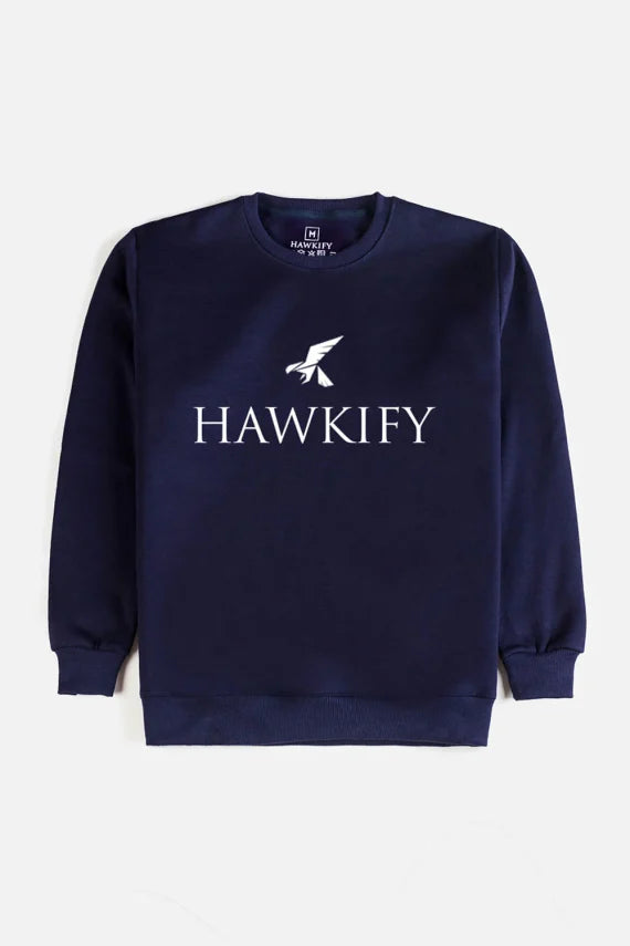 Premium Cotton Fleece Sweatshirt-Navy