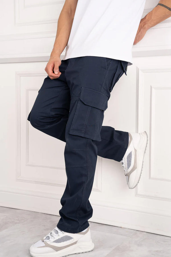 Imported 6 Pockets Cargo Trouser- Navy Blue