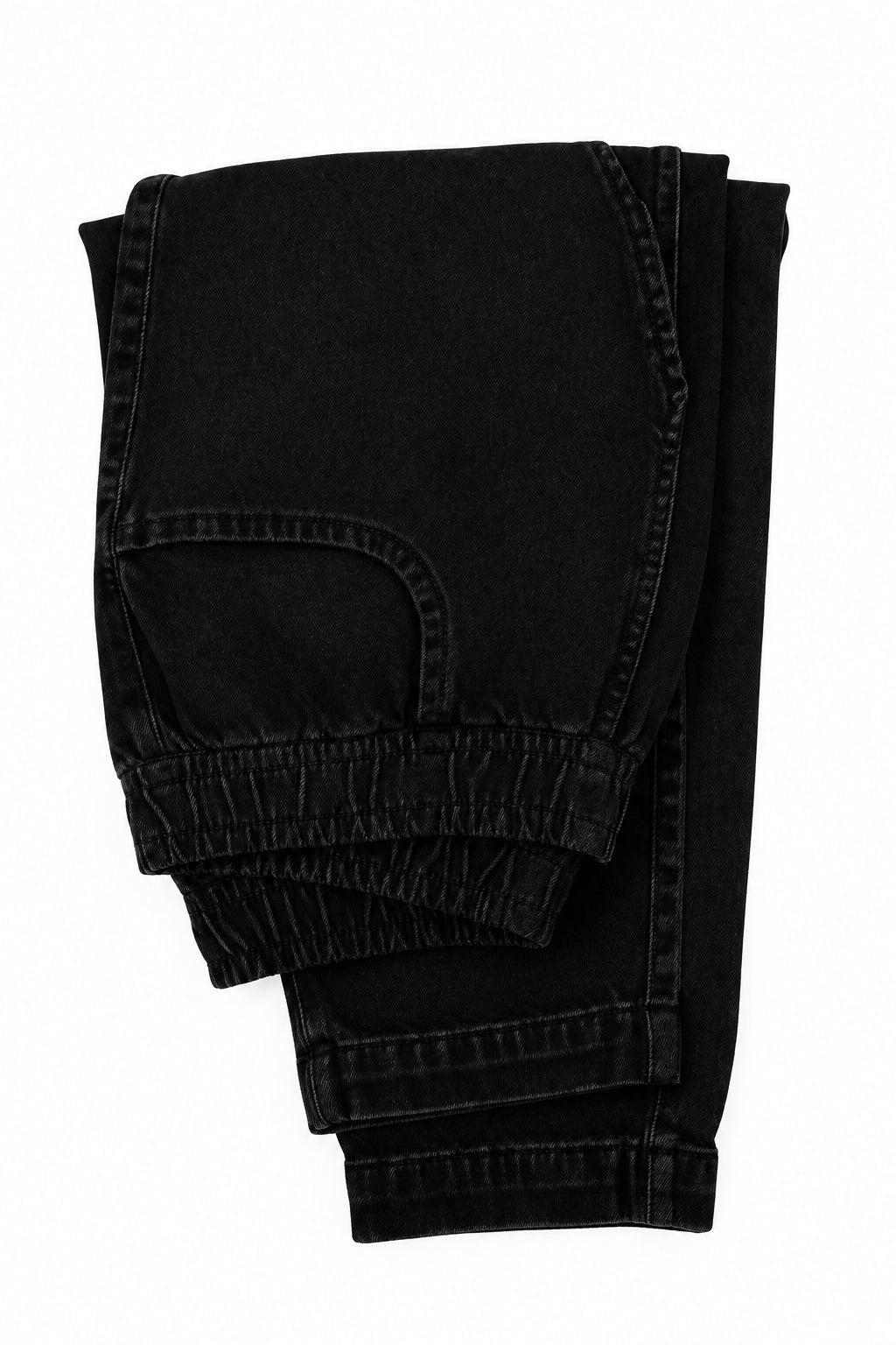 Jet Black Denim Joggers
