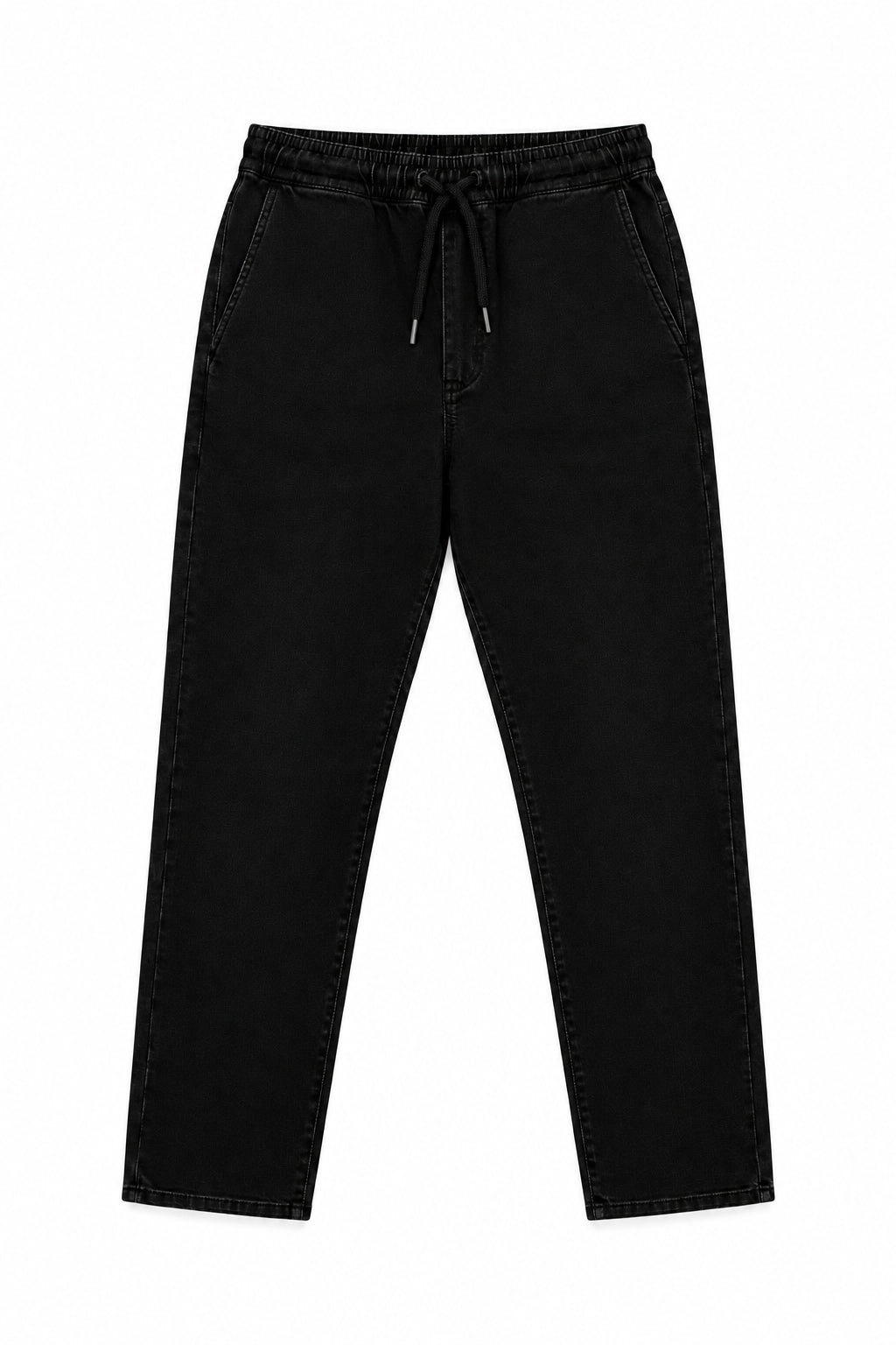Jet Black Denim Joggers
