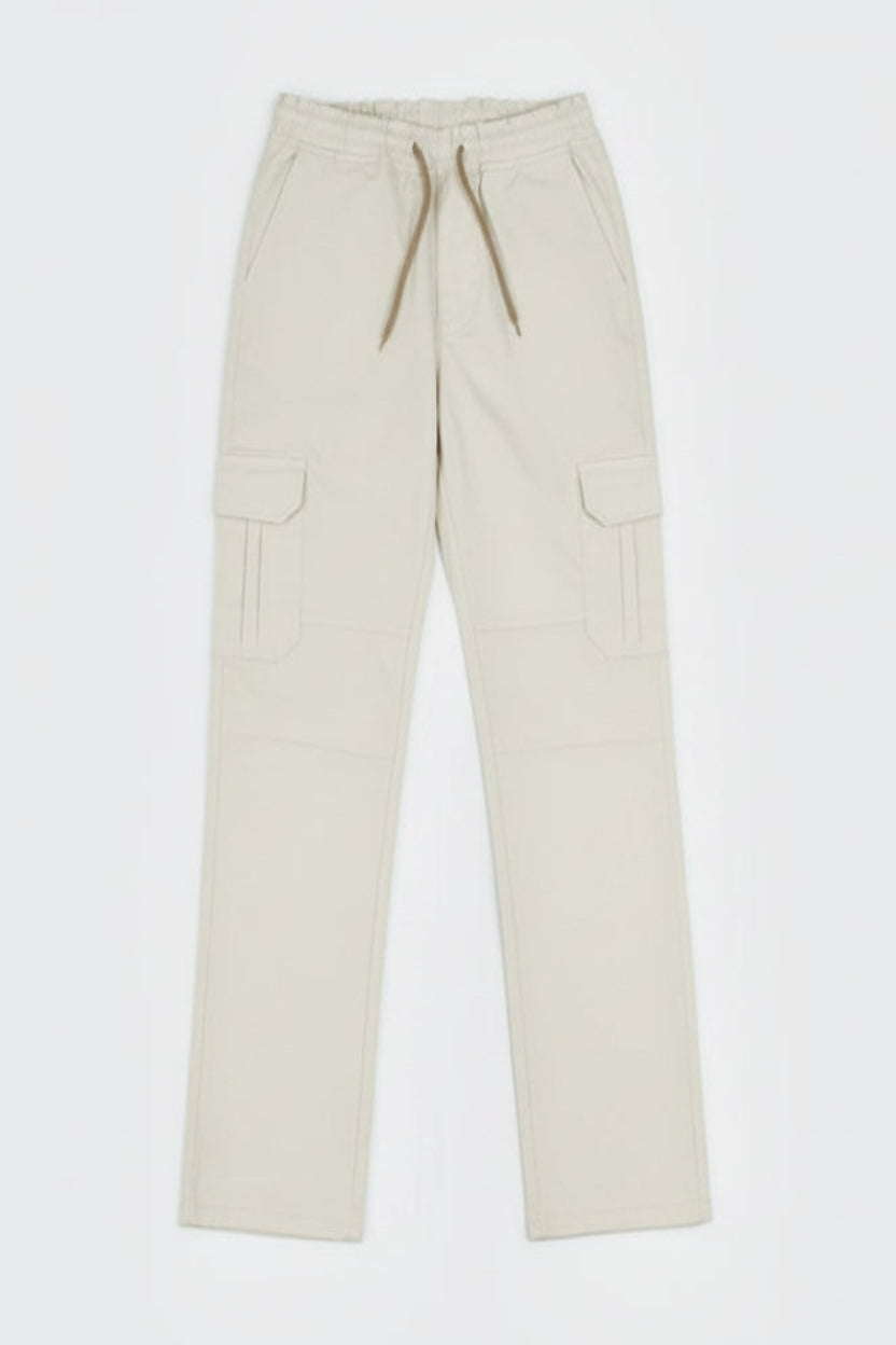 6-Pockets Relaxed Fit Cargo-Offwhite